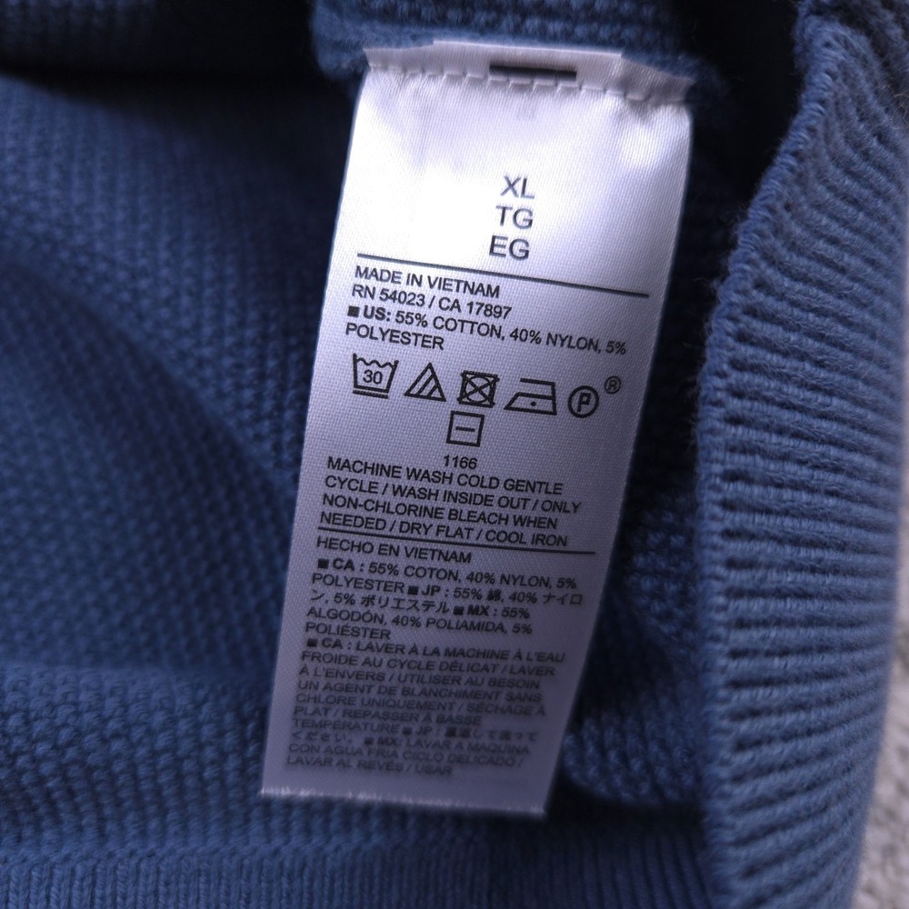 Tommy Bahama Hoodie Mens XL Pullover Pique Knit Sweatshirt Blue Pockets NWT $95 - Picture 6 of 9